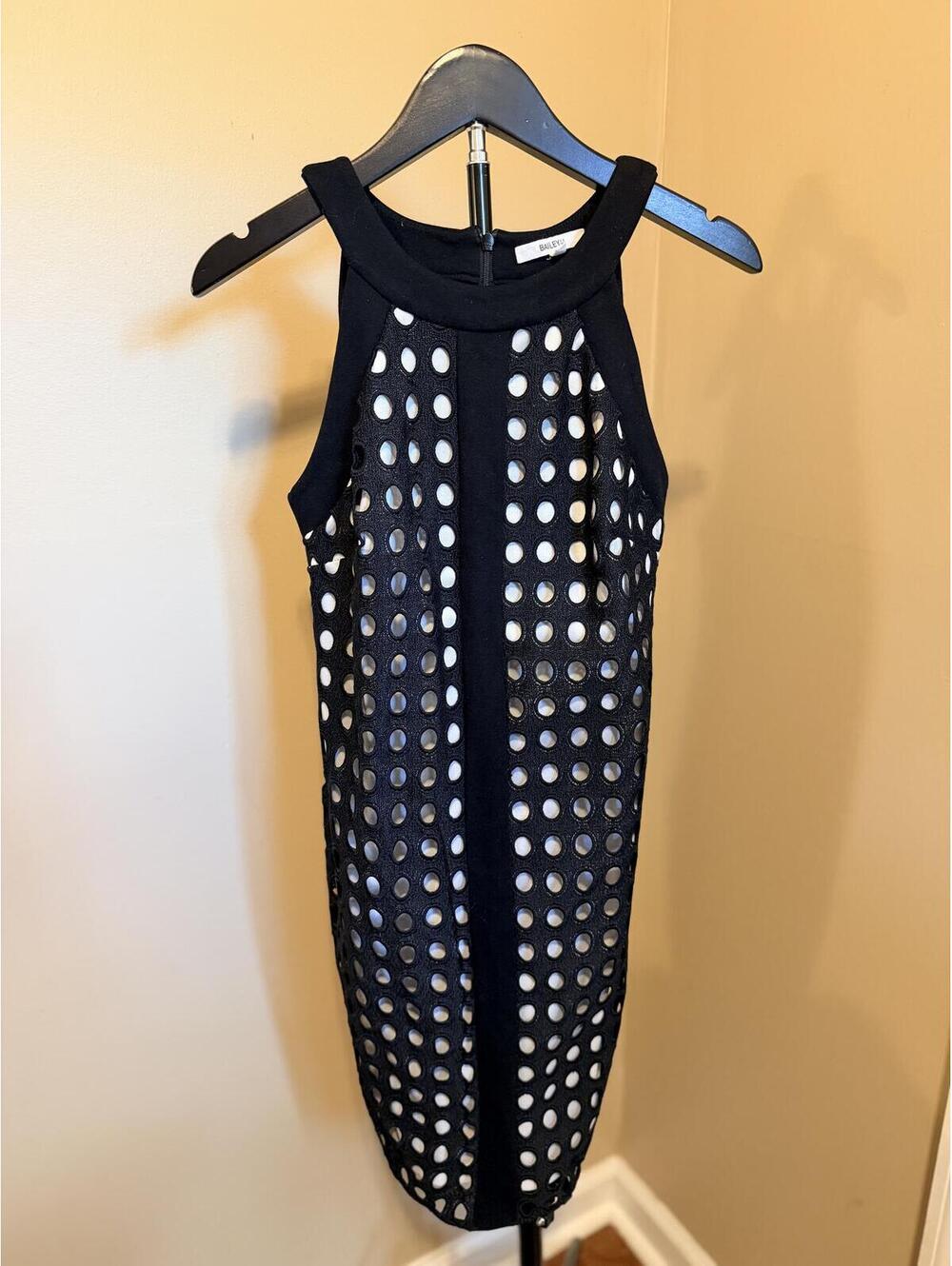 Bailey 44 Black Laser Cut Sheath Dress Size Small